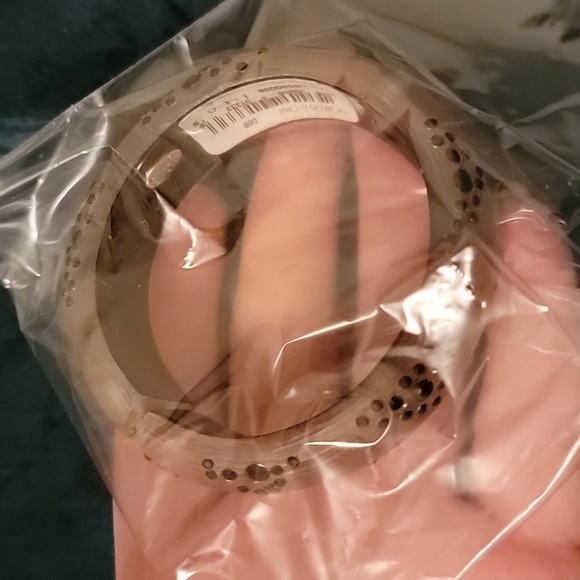 Alexis Bittar Rose Gold Lucite Hinged Bangle Bracelet Black Rhinestones - Picture 4 of 7